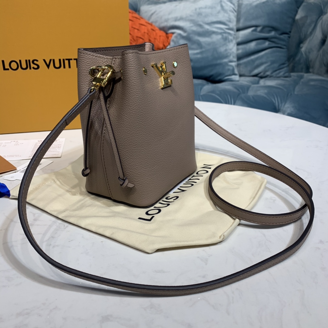 Louis Vuitton NANO LOCKME BUCKET Shoudler Bag M69205 Greige Beige